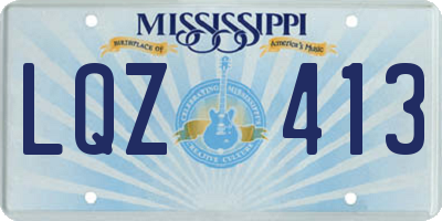 MS license plate LQZ413