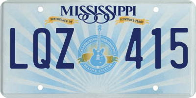 MS license plate LQZ415