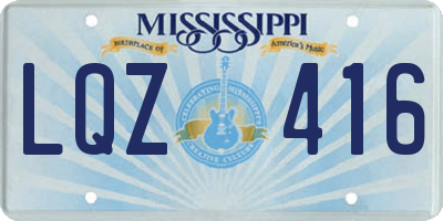 MS license plate LQZ416