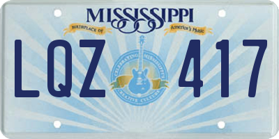 MS license plate LQZ417