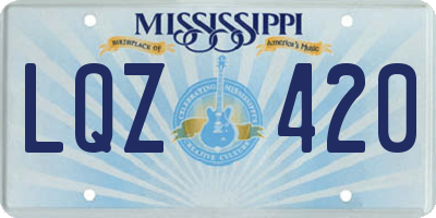 MS license plate LQZ420