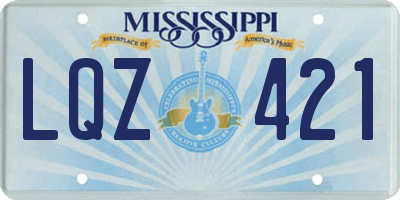 MS license plate LQZ421