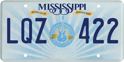 MS license plate LQZ422