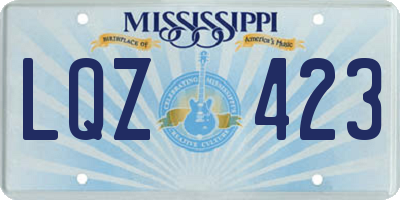 MS license plate LQZ423