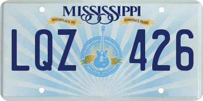 MS license plate LQZ426