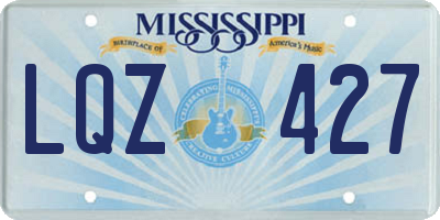 MS license plate LQZ427