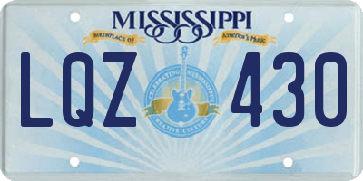 MS license plate LQZ430