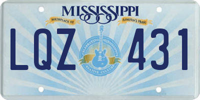 MS license plate LQZ431