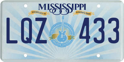 MS license plate LQZ433