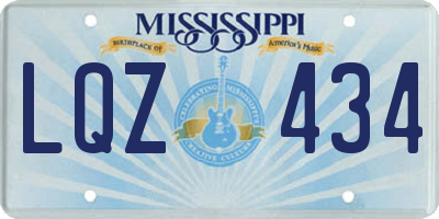 MS license plate LQZ434