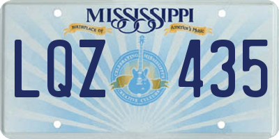 MS license plate LQZ435