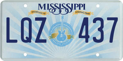 MS license plate LQZ437