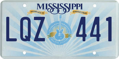 MS license plate LQZ441