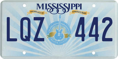 MS license plate LQZ442