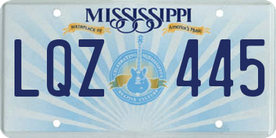 MS license plate LQZ445
