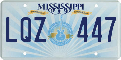 MS license plate LQZ447
