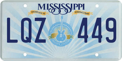 MS license plate LQZ449