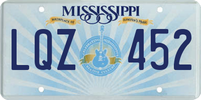 MS license plate LQZ452