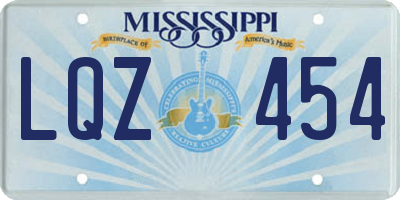 MS license plate LQZ454