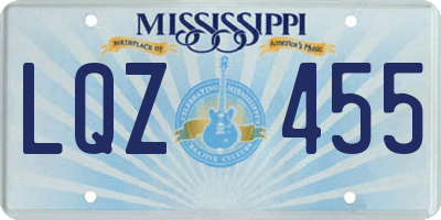 MS license plate LQZ455
