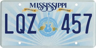 MS license plate LQZ457