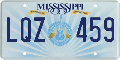 MS license plate LQZ459