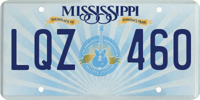 MS license plate LQZ460