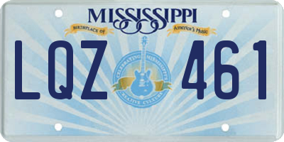 MS license plate LQZ461