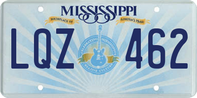 MS license plate LQZ462