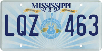 MS license plate LQZ463