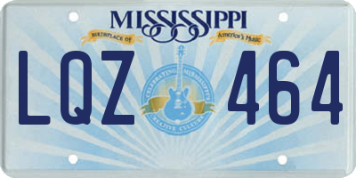 MS license plate LQZ464