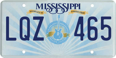 MS license plate LQZ465