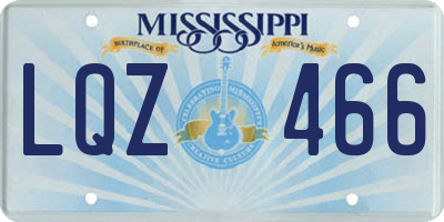 MS license plate LQZ466