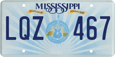 MS license plate LQZ467