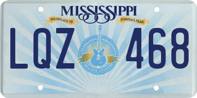 MS license plate LQZ468