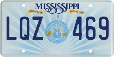 MS license plate LQZ469