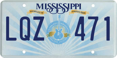 MS license plate LQZ471