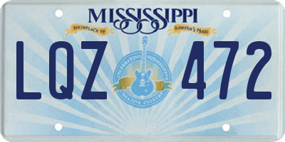 MS license plate LQZ472