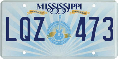 MS license plate LQZ473
