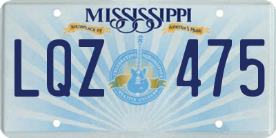 MS license plate LQZ475
