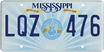 MS license plate LQZ476