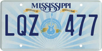 MS license plate LQZ477