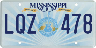 MS license plate LQZ478