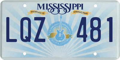 MS license plate LQZ481