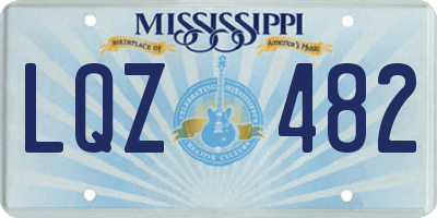 MS license plate LQZ482