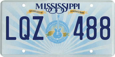 MS license plate LQZ488