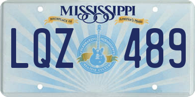 MS license plate LQZ489