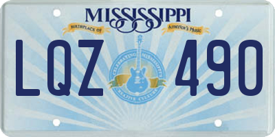 MS license plate LQZ490
