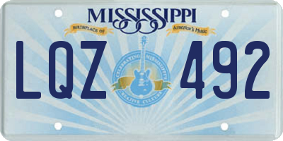 MS license plate LQZ492