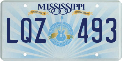 MS license plate LQZ493